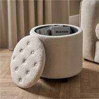 OHS Ottoman Stool Storage Boucle Vanity Seat Soft Foot Rest Pouffe Home Chair