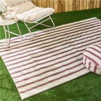 OHS Vintage Stripes Garden Rug Outdoor Waterproof Area Mat Patio Decor