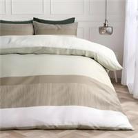 OHS Multi Stripe Bedding Set Microfibre Reversible Duvet Cover with Pillowcase