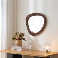 OHS Wall Mirror Matte Velvet Irregular Home Decor Vanity Living Room Bedroom
