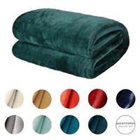 Brentfords Large Flannel Fleece Bed Blanket Warm Throw Over Ultra Soft Bed Sofa