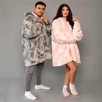 Dreamscene Tie Dye Oversized Hoodie Blanket Wearable Sherpa Fleece Sweatshirt UK