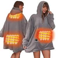 Sienna Electric Oversized Blanket Hoodie Heated Big Wearable Sherpa Fleece Adult