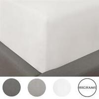 Highams Luxury Plain Dye Polycotton 30cm Deep Full Elasticated Bed Fitted Sheet