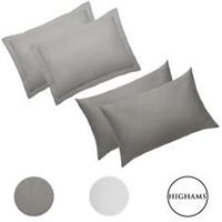 Highams Multi-Pack Soft Cotton Hotel Style Housewife Oxford Edge Pillowcase Set