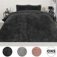 Teddy Duvet Cover Set Bedding Soft Fleece Faux Fur Shaggy Fluffy Cosy Quilt Warm