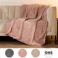 Teddy Fleece Throw Over Bed Blanket Marl Warm Soft Plush Sofa Chair Bedspread