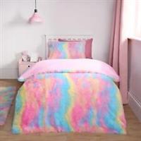 Tie Dye Duvet Cover Quilt Pillowcase Fluffy Fleece Warm Plush Soft Bedding Set