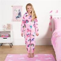 Kids Pyjamas 1Onesie All In One Unicorn Rainbow Plush Supersoft Warm Loungewear