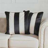 Cushion Covers Matte Velvet Stripe Pack of 2/4 Filled Plump Pads Set Home Decor