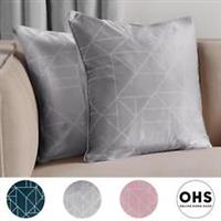 Geo Matte Velvet Cushion Covers 2/4 Set 18" x 18" Filled Plump Modern Home Dcor