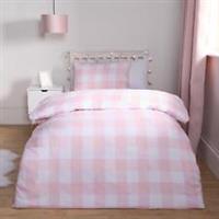 Gingham Duvet Cover Bedding Quilt Pillowcase Set Check Reversible Single Double