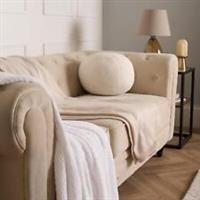 Boucle Filled Cushion Ball Round Modern Fleece Decorative Scatter Plump Bed Sofa