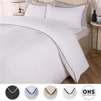 Luxury Duvet Cover Set Piped Edge Soft Quilt Pillowcase Bedding Double King Size