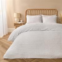 Tufted Duvet Cover Set Quilt Bedding Pillowcase Soft Stripes Single Double King