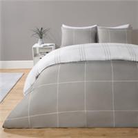 Check Duvet Cover Set Bedding Reversible Quilt Square Soft Geo with Pillowcases