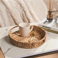 Round Serving Tray Home Accessory Display Seagrass Decorative Organiser Bedroom