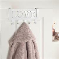Over Door 5 Hook Clothes Coat Hanger Love Organiser Space Saving Home Decor Rail