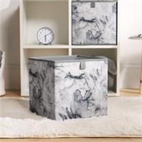 Marble Storage Cubes 2/4 Pack Folding Boxes Shoe Toy Tidy Set Space Saving Box
