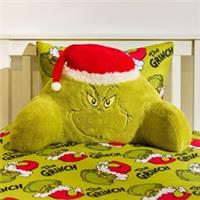 OHS x Grinch Cushion Kids Xmas Cuddle Reading Pillow Soft Teddy Fleece Bed Chair