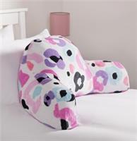 OHS Leopard Cuddle Cushion Kids Soft Fleece Reading Pillow Arms Lumbar Bed Chair