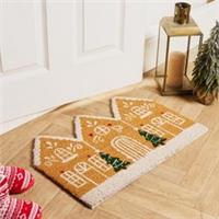 OHS Gingerbread House Coir Mat Xmas Non Slip Indoor Outdoor Welcome Doormat Rug