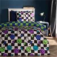 OHS Checkerboard Bedding Reversible Kids Duvet Cover Set with Pillowcase