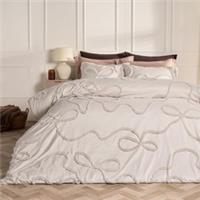 OHS Tufted Bow Bedding Set Soft Cosy Duvet Cover with Pillowcase