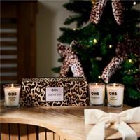 OHS Festive Scented Candle Gift Set Glass Home Fragrance Christmas Present