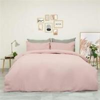 Brentfords Plain Blush Duvet Cover and Pillowcase Bedding Set Single Double King