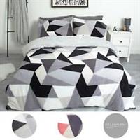 Dreamscene Shapes Teddy Fleece Duvet Cover with Pillowcase Soft Warm Bedding Set