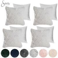 Sienna Cushion Covers Fluffy 2/4 Pack of Fleece Soft Filled Insert Pads Case 18