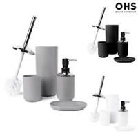 4PC Bathroom Accessories Set Soap Dispenser Holder Tumbler Toilet Toothbrush