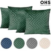 Cushion Covers Geo Matte Velvet Sofa Seat Inserts 2/4 Pack 18 x 18 Inners Set