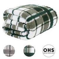 Check Tartan Teddy Fleece Throw Over Bed Blanket Warm Soft Sofa Winter Warm Cosy