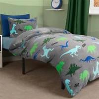 Dino Fleece Duvet Cover Set Bedding Quilt Warm Thermal Soft Kids Single Double