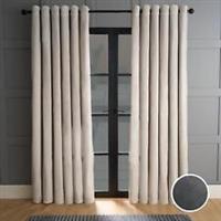 Thermal Matte Velvet Eyelet Curtains 2 Pair Of Ready Made Thick Fabric Ring Top