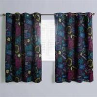 Gaming Eyelet Curtains Pair of Blackout Woven Ring Top Panels Ready Made Kids