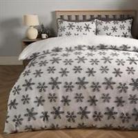 Glitter Duvet Cover Snowflake Christmas Fleece Bedding Set Quilt Single Double