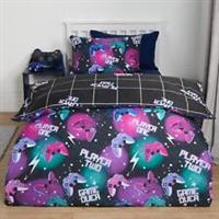 Gaming Duvet Cover Quilt Bedding Set Neon Reversible Kids Bed Soft Single Double