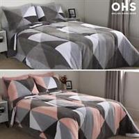 Geometric Teddy Fleece Coverless Duvet Quilt Geo Bedding Set 10.5 TOG Pillowcase