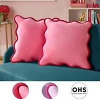 Scallop Edge Cushion Covers Seat Pads Filled Plump 2/4 Pack Sofa Couch Chair Set