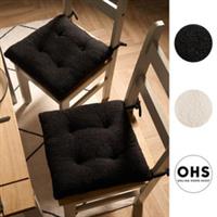 Cushion Seat Pads 2/4 Pack Boucle Fleece Dining Chair Riser Booster Filled Set