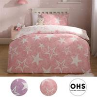 Star Duvet Cover Set Reversible Bedding Quilt Bed Pillowcases Soft Single Double