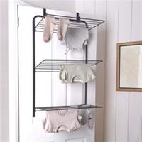 Over The Door Tiered Foldable Drying Rack Towel Storage Organiser Rail Hanger