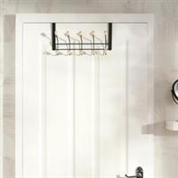 Over Door 10 Hooks Coat Hanger Wood Organiser Space Saving Home Storage Rail