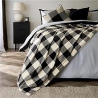 OHS Gingham Throw Super Soft Fleece Travel Blanket Thermal Bedspread Home Decor