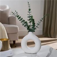 OHS Artificial Eucalyptus in Ceramic Vase Potted Foliage Plant Tabletop Decor