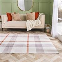 OHS Check Washable Rug Non Slip Soft Floor Carpet Hallway Runner, Rust/Natural