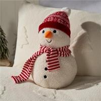 OHS Snowman Decorative Cushion Xmas Filled Scatter Pillow Festive Home Decor
